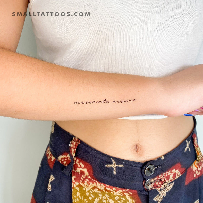 Memento Mori Latin Fineline Quote Tattoo Design – Tattoos Wizard Designs